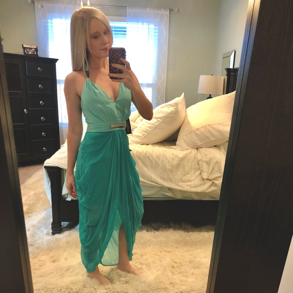 Bebe Aqua/Teal Dress NWT, size 6.